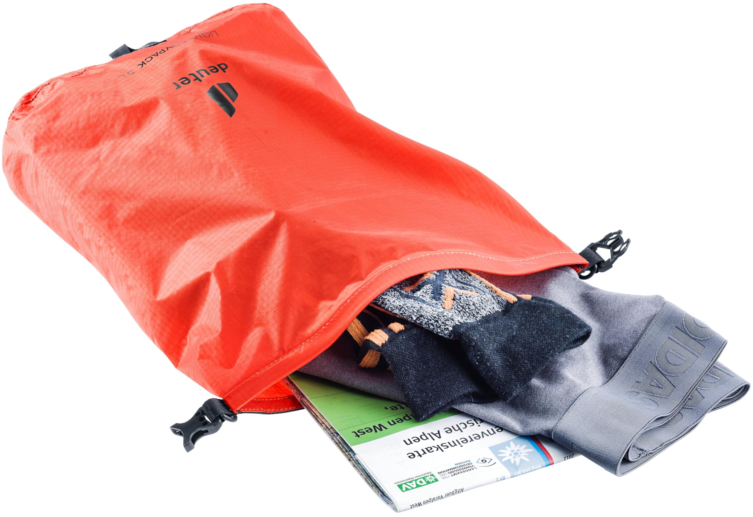 Deuter Light Drypack 5 welded seams protect against leaks during rugged use