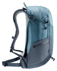 Deuter minimalistic 23l Atlantic-Ink shoulder straps demonstrate adjustable comfort on trail.