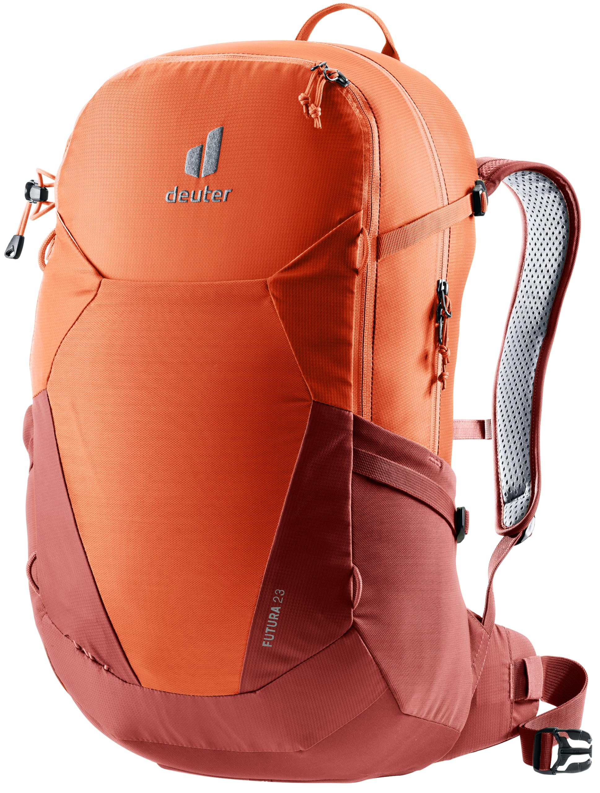Deuter Minimalistic aircomfort ventilation back panel boosts comfort during day hikes.