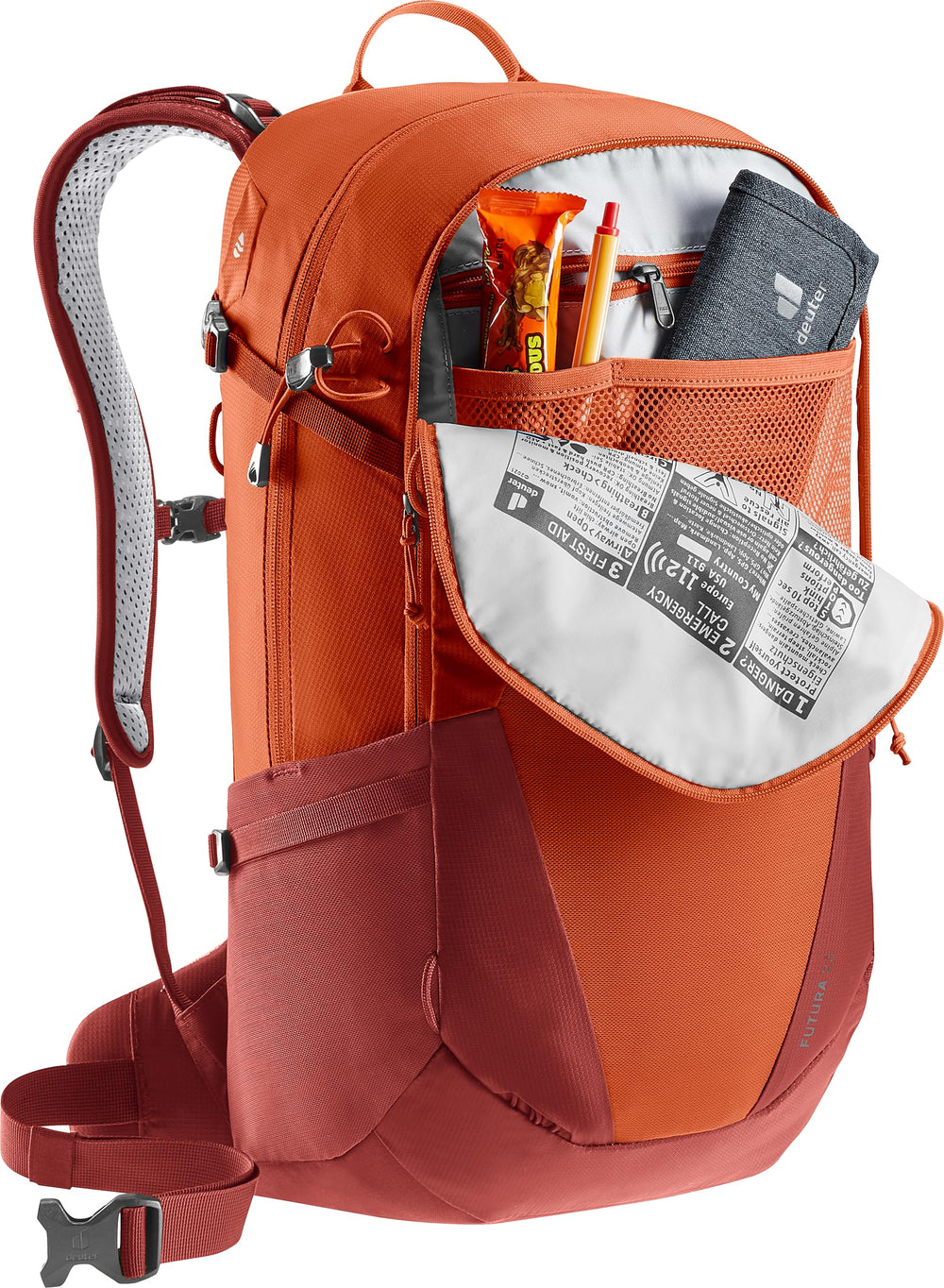 Deuter Minimalistic breathable back system reduces sweat on trails.