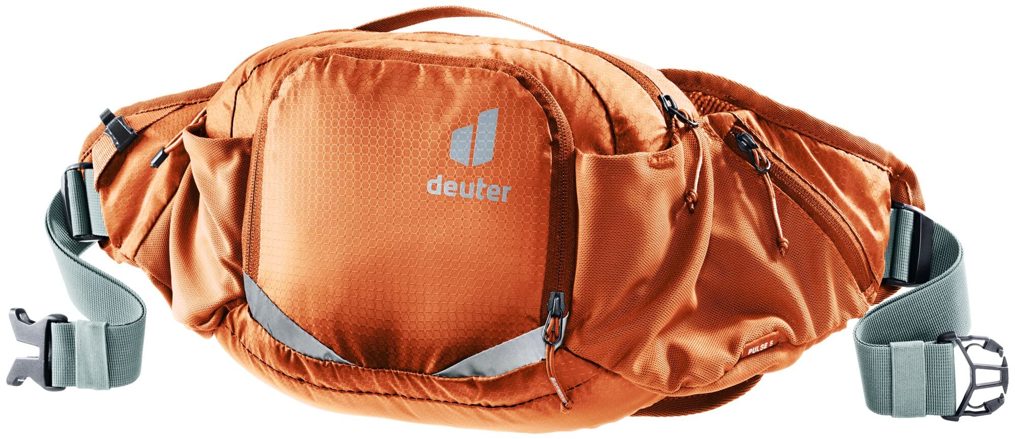 Deuter Pulse 5 hip bag front view with ergonomic fit for cycling comfort.