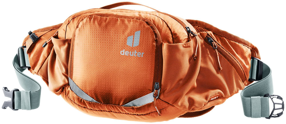 Deuter Pulse 5 hip bag front view with ergonomic fit for cycling comfort.