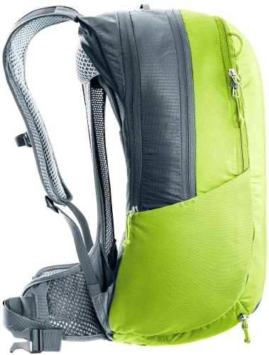 Deuter Race Air 14+3 ventilated shoulder straps reduce heat, ideal on climbs.