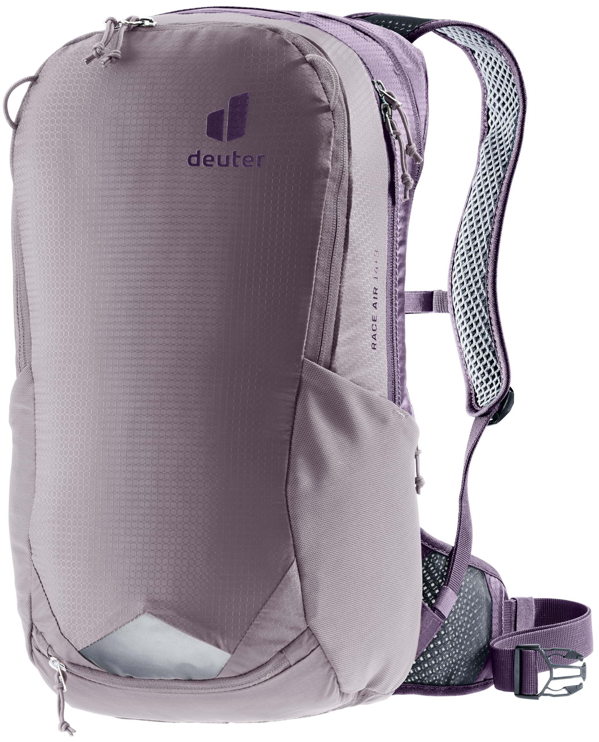 Deuter Race Air 14+3 backpack front view for easy on-the-go cycling.