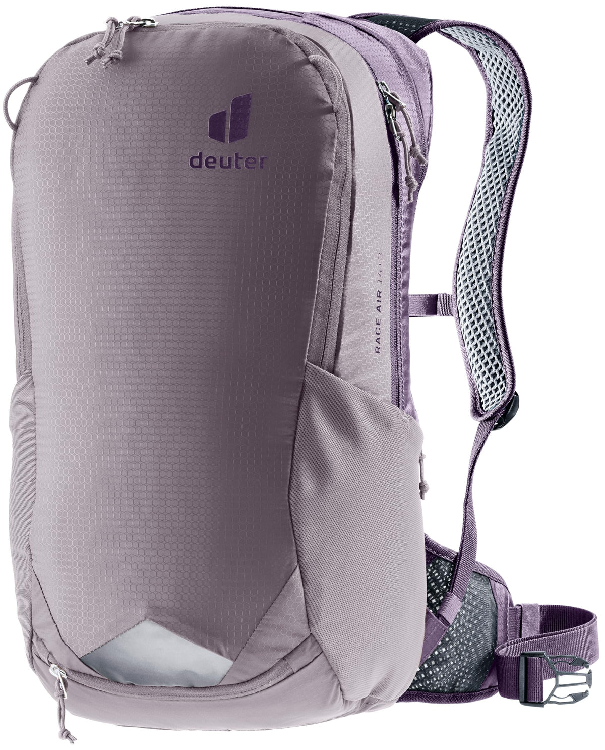 Deuter Race Air 14+3 backpack front view for easy on-the-go cycling.