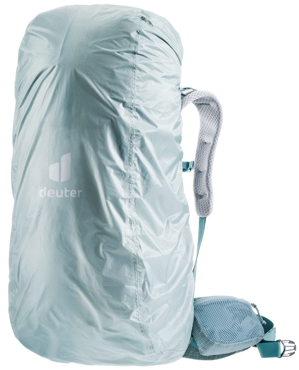 Deuter Rain Cover Ultra backpack cover in Tin protects gear from rain and moisture.