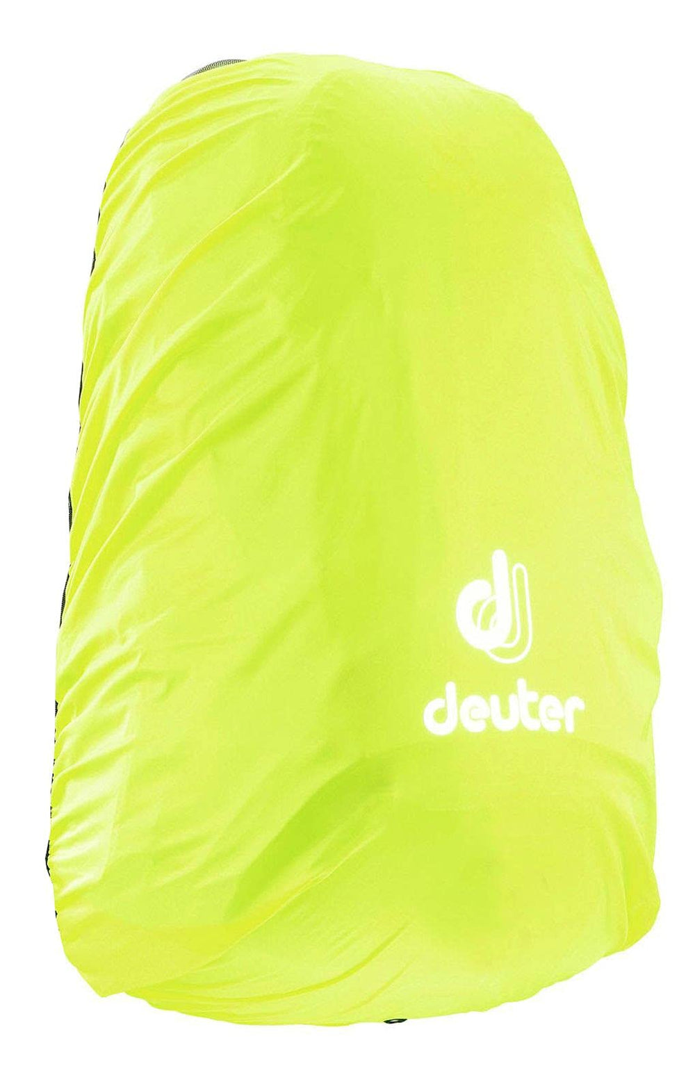 Deuter Raincover II pack cover on a 50L backpack in neon.