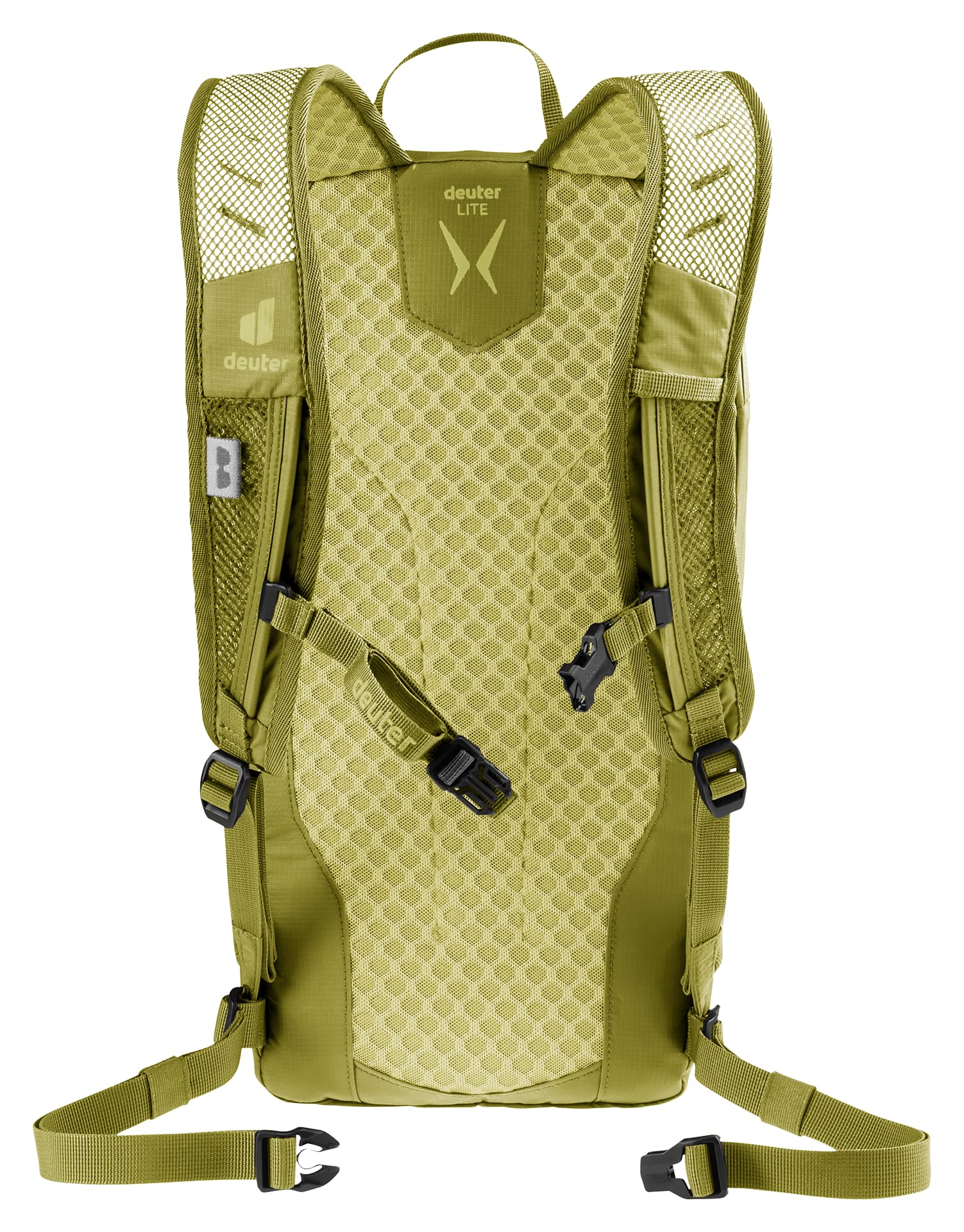 Deuter Speed Lite 13L side view with detachable waist belt for flexible carry.