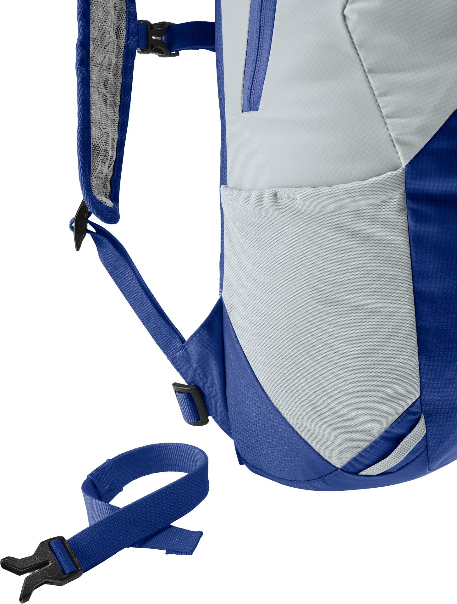 Deuter Speed Lite 13L glasses stow on shoulder strap; easy access during hikes.