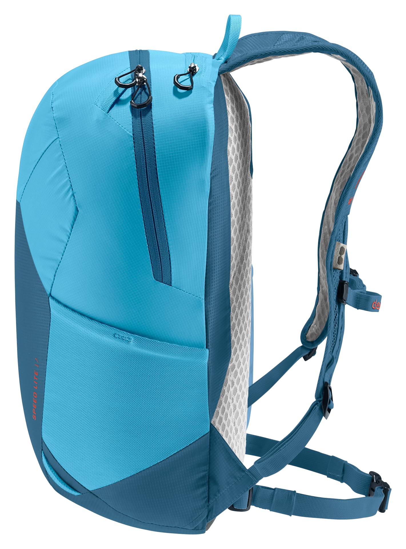 Deuter Speed Lite 17L top zip pocket secures valuables on the trail