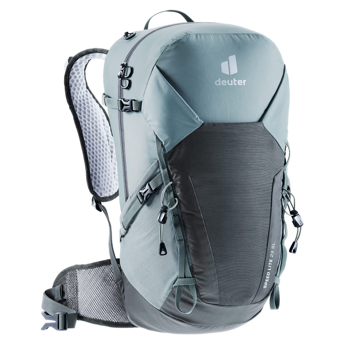Deuter Speed Lite 23L SL backpack front view shows lightweight design for quick, comfortable day hikes.