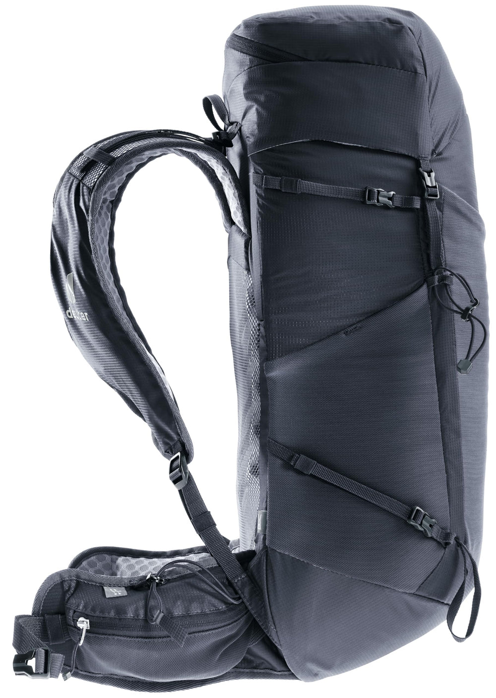 Deuter Speed Lite 28L SL back system showing load distribution on trails