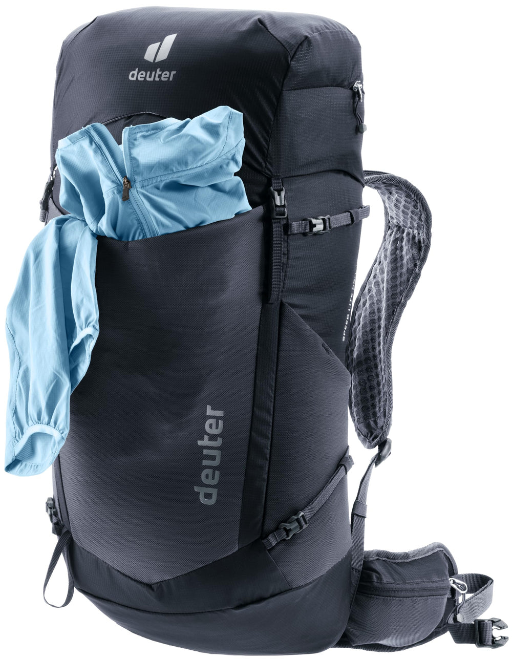 Deuter Speed Lite 28L SL glasses stow system for eyewear safety
