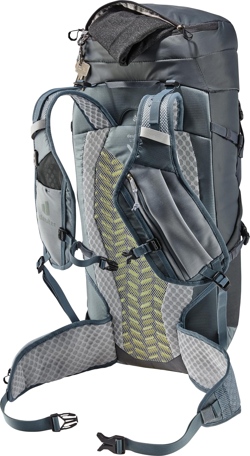 Deuter Speed Lite 30L breathable hip fins aid weight distribution.