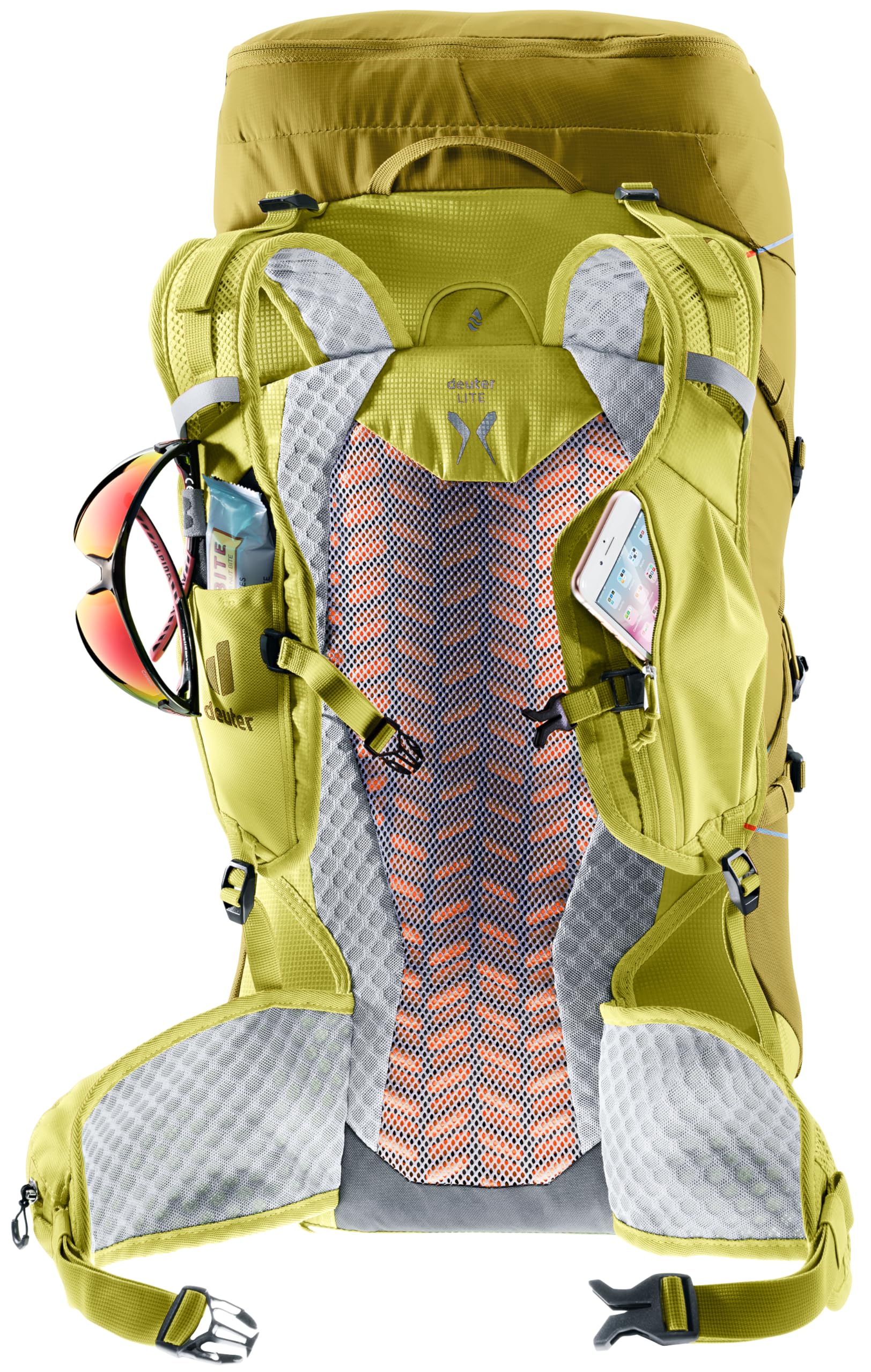 Deuter Speed Lite 30L stretch pockets for gloves, snacks, and small layers