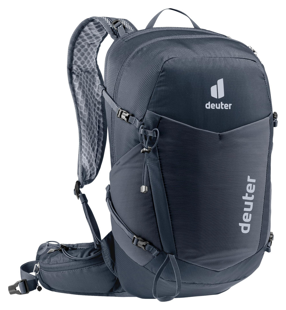 Deuter Speed Lite Pro 17L SL multi-terrain use with external straps for gear.