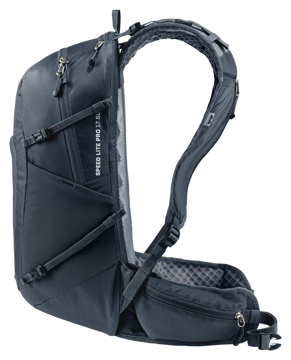 Deuter Speed Lite Pro 17L SL trekking pole access keeps you moving without stops.