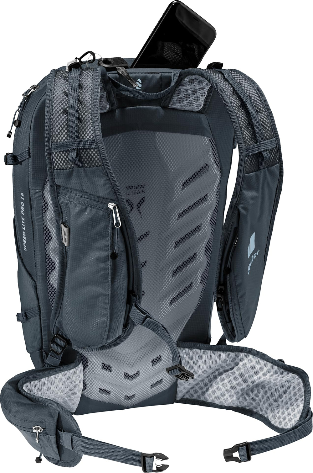 Deuter Speed Lite Pro 19L top-compartment access for essentials on the move.