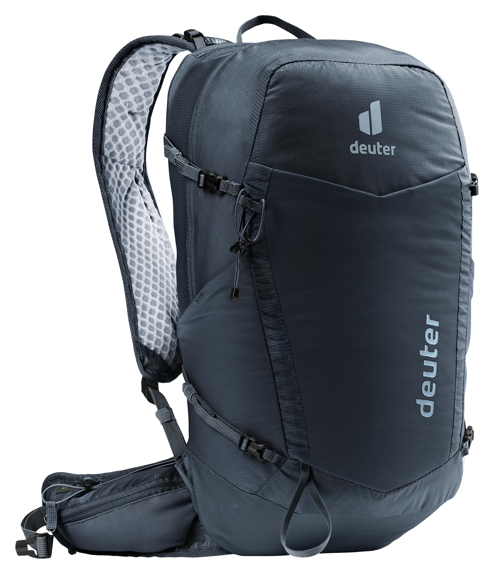 Deuter Speed Lite Pro 19L shoulder pocket detail for quick access.