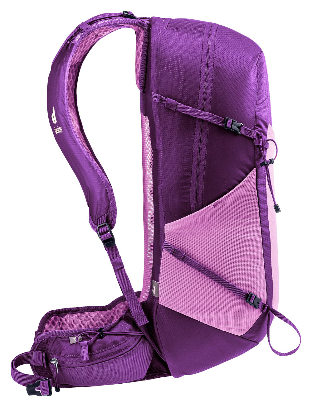 Deuter Speed Lite Pro 23L SL sternum strap secures load during fast ascents.