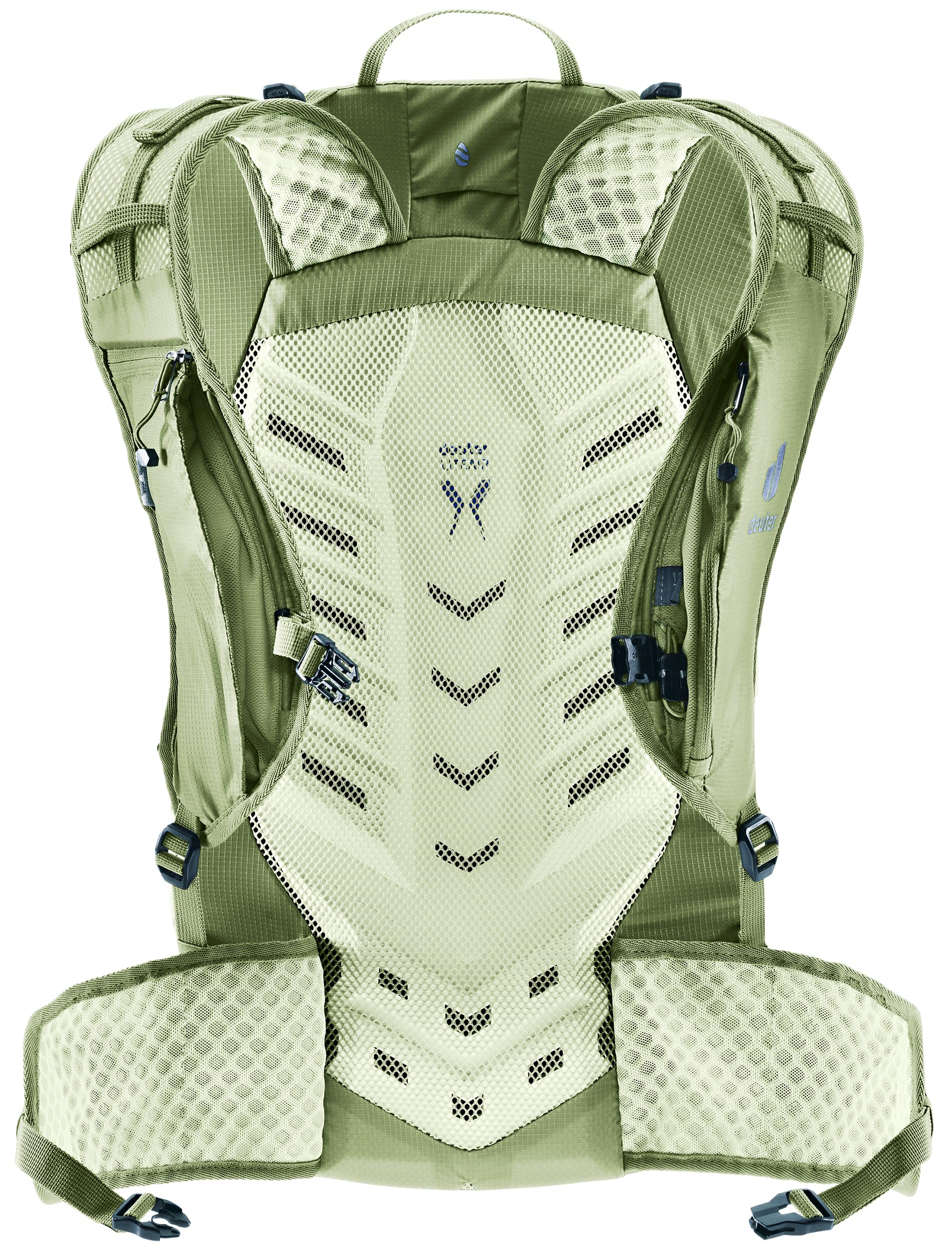 Deuter Speed Lite Pro 25L back panel for breathable comfort on long climbs.