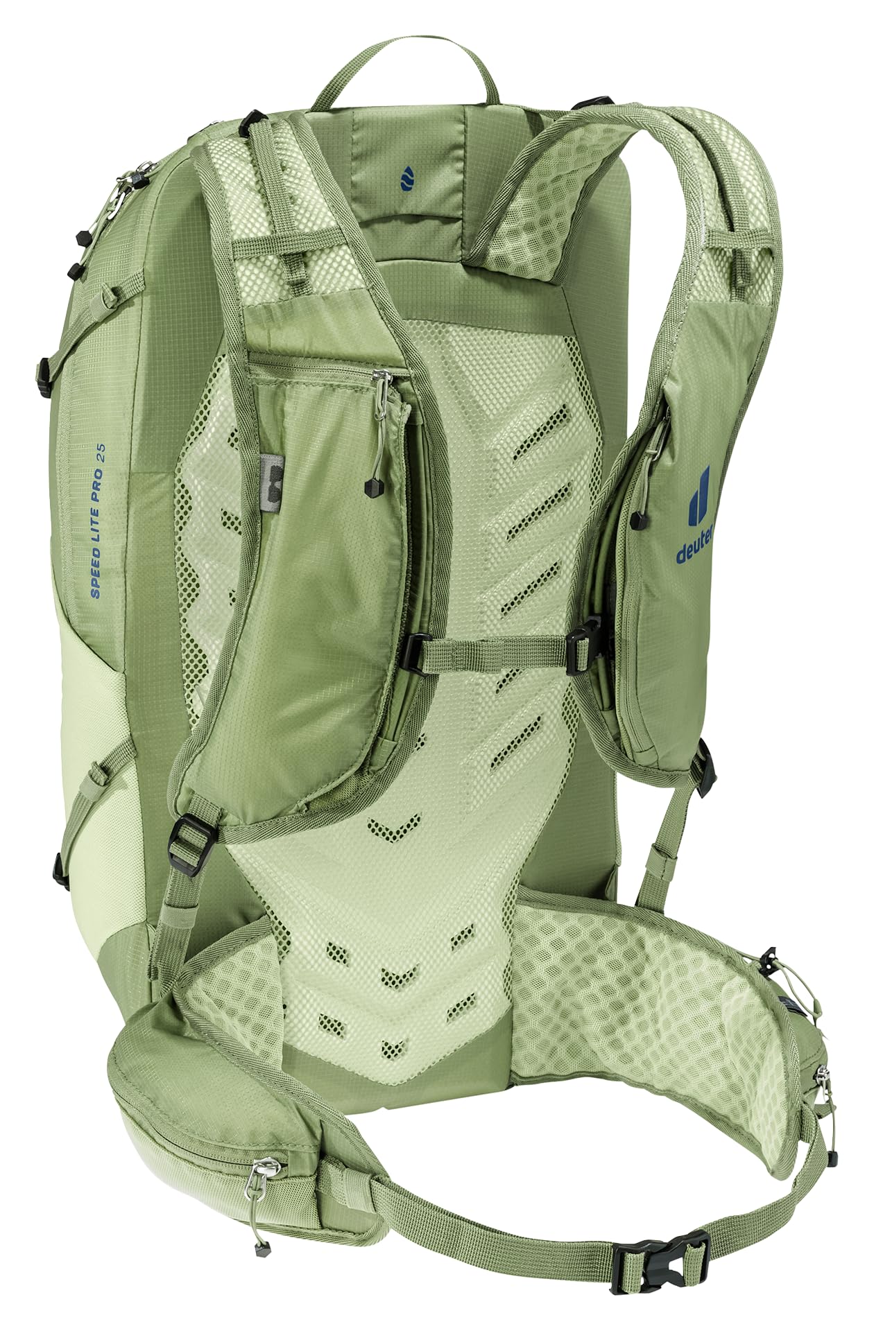 Deuter Speed Lite Pro 25L with hip fins and pockets for easy-access essentials.