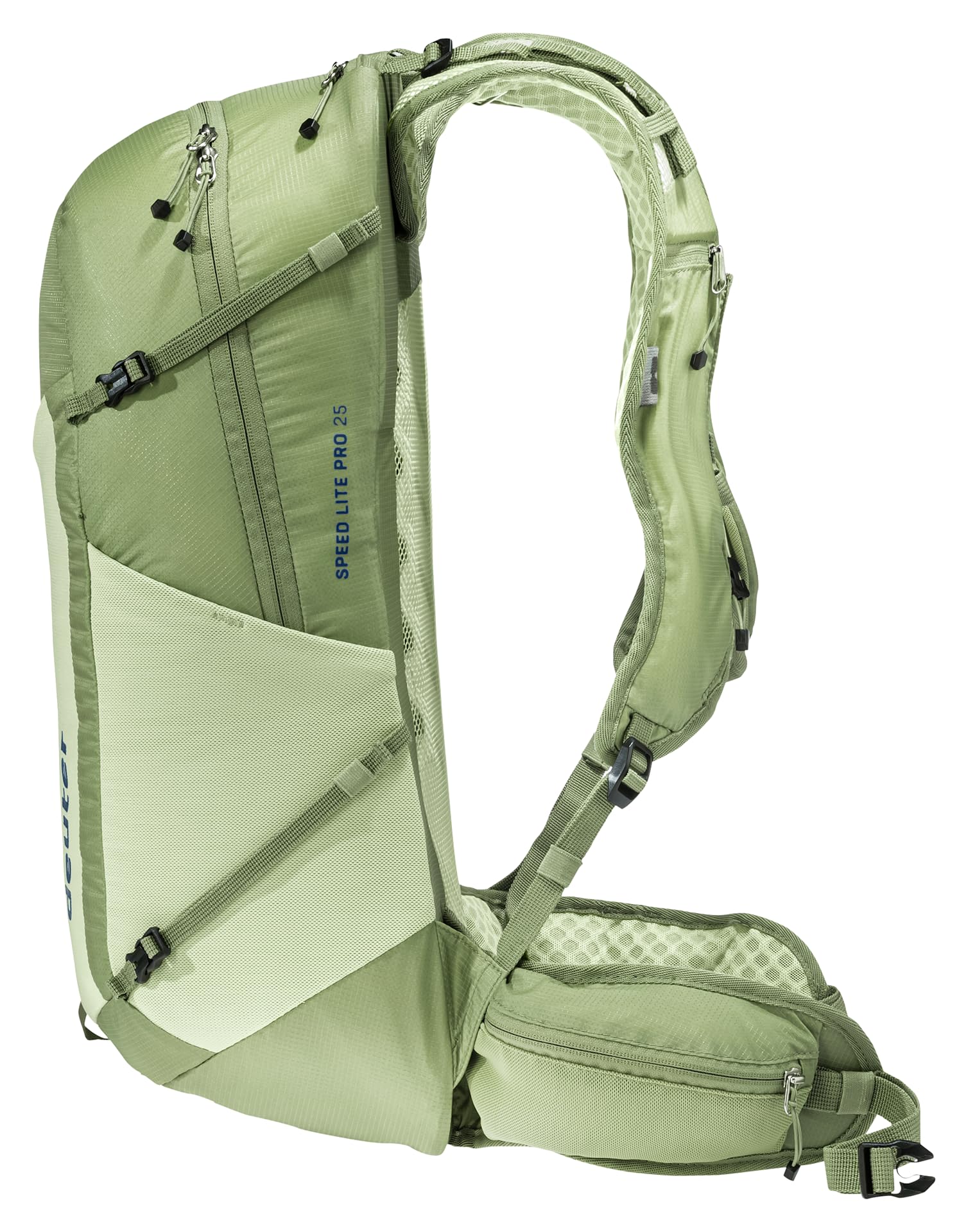 Deuter Speed Lite Pro 25L top-loading main compartment for organized gear.