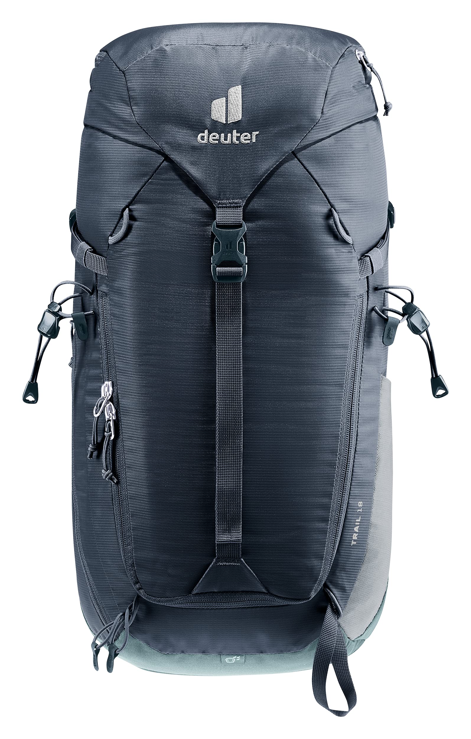 Deuter Trail 18L helmet loops for climbing and via ferrata setups.