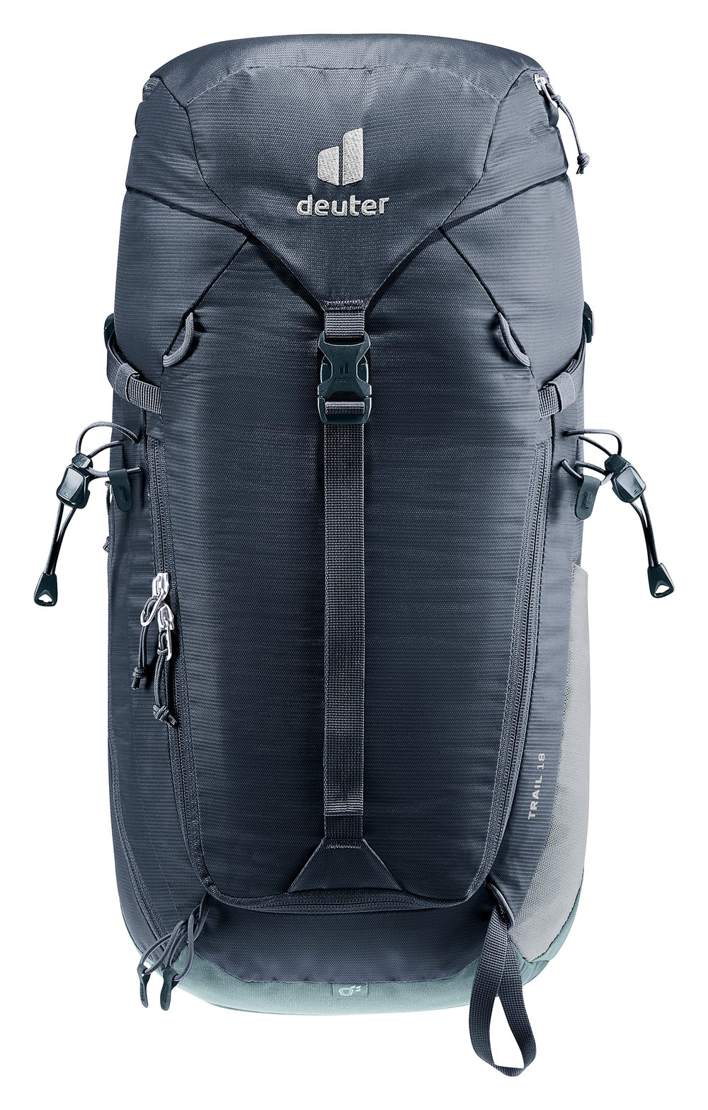 Deuter Trail 18L helmet loops for climbing and via ferrata setups.