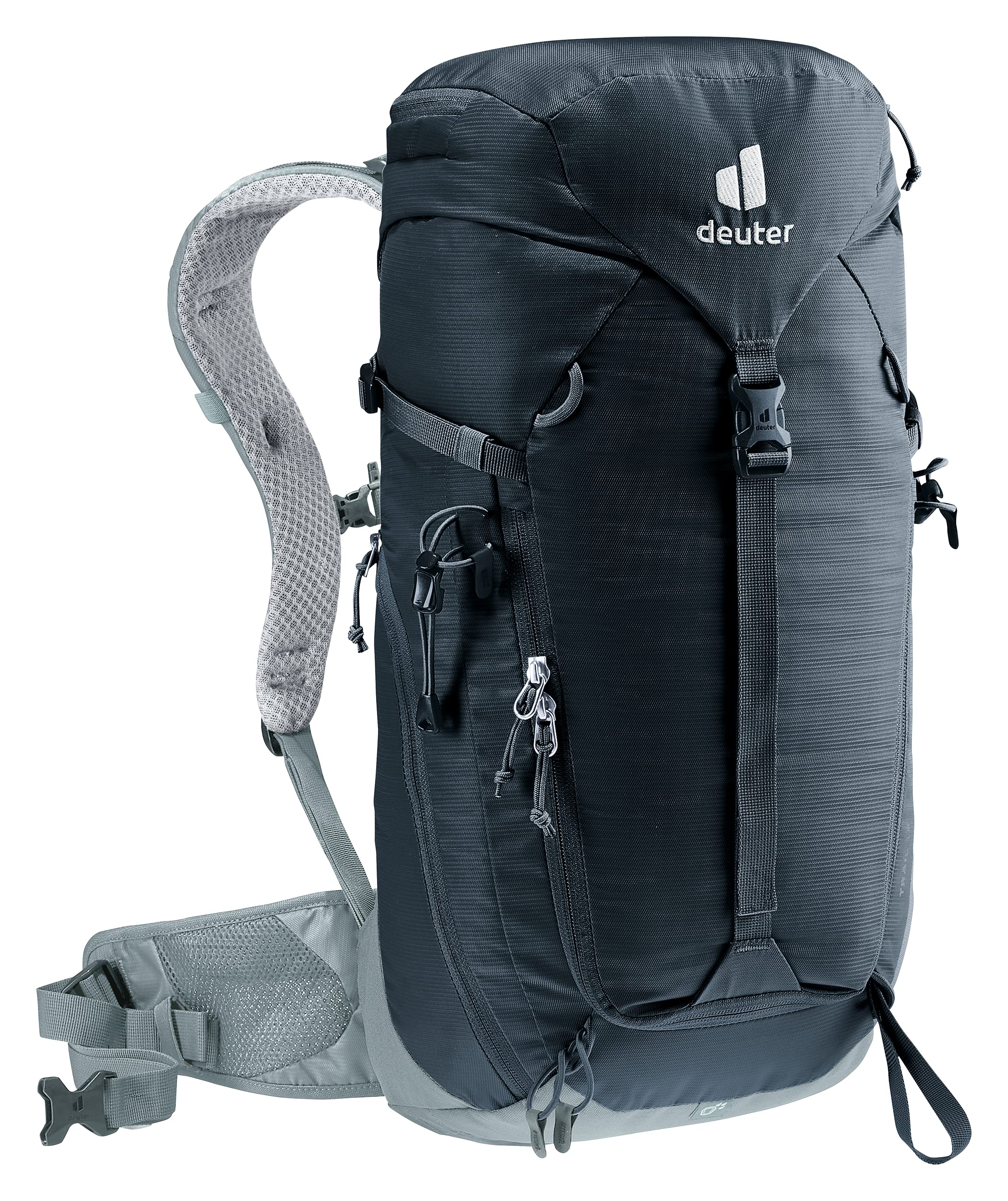 Deuter Trail 18L front zip closure provides quick access to essentials.