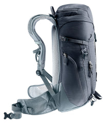 Deuter Trail 18L hip fin adjustments enabling steady balance on rough terrain.