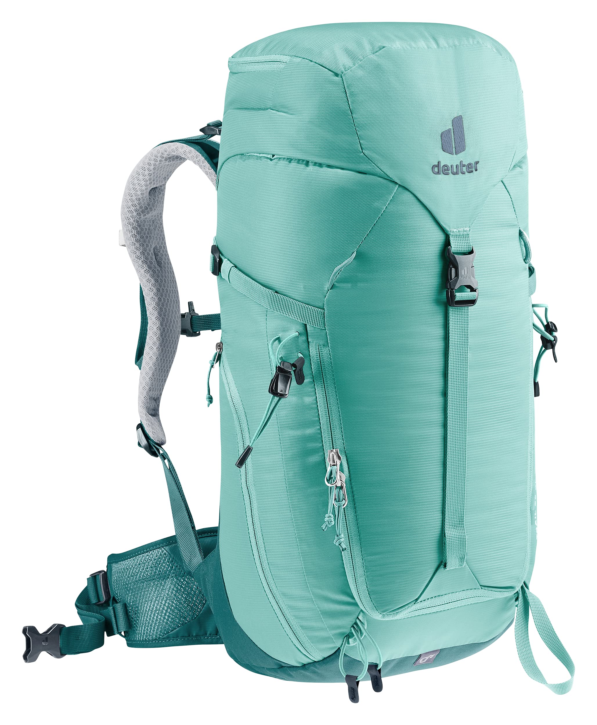 Deuter Trail 22L helmet loops enable safe gear carrying on via ferrata routes.