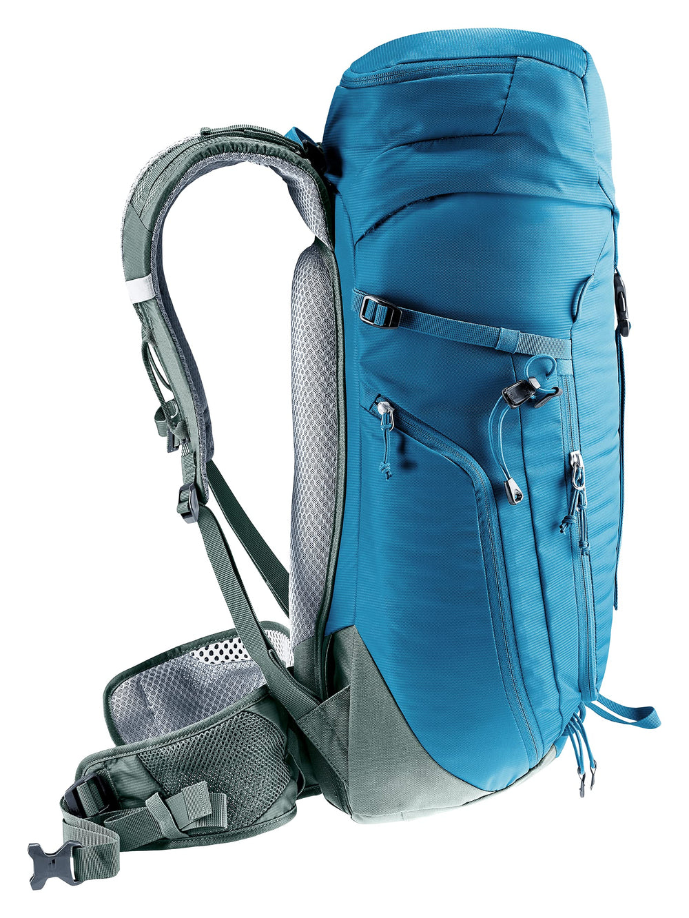 Delrin U-shaped frame on the Deuter Trail 24L distributes weight for stability.