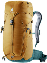 Deuter Trail 24L backpack on trail demonstrates stable, comfortable hiking carry.