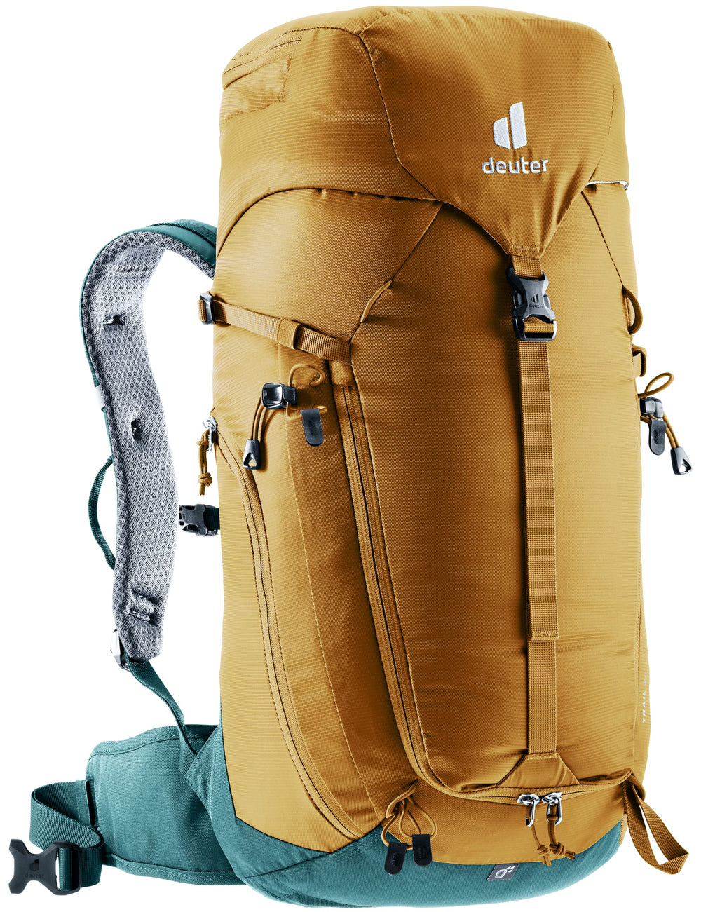 Deuter Trail 24L helmet loops secure climbing helmet.