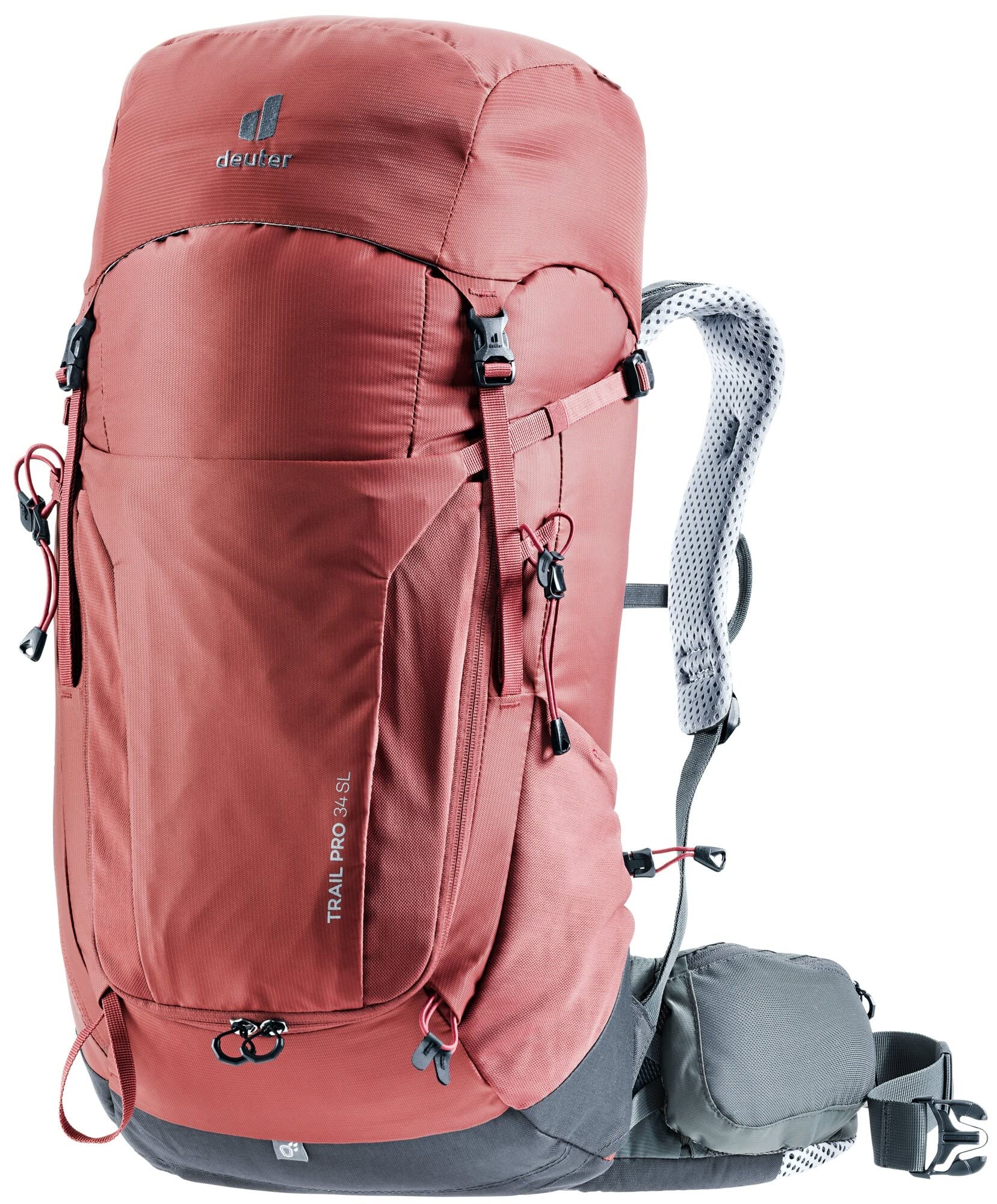 Deuter Trail Pro 34 SL with rain cover attached for weather readiness
