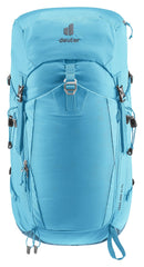 Deuter Trail Pro 34 SL women's backpack back panel highlights airflow and lightweight support.