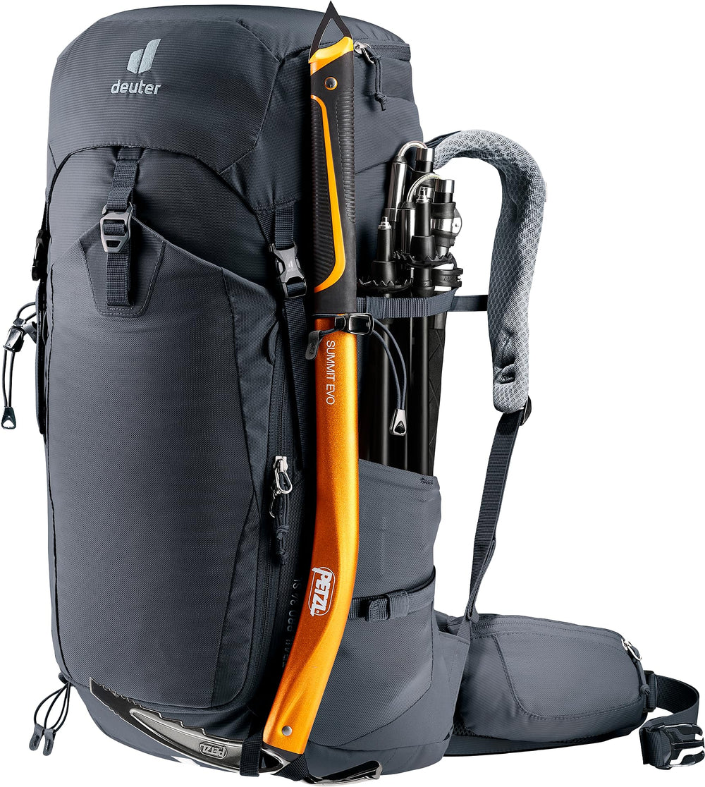 Deuter Trail Pro 34L SL helmet docking loops for climbing expeditions.