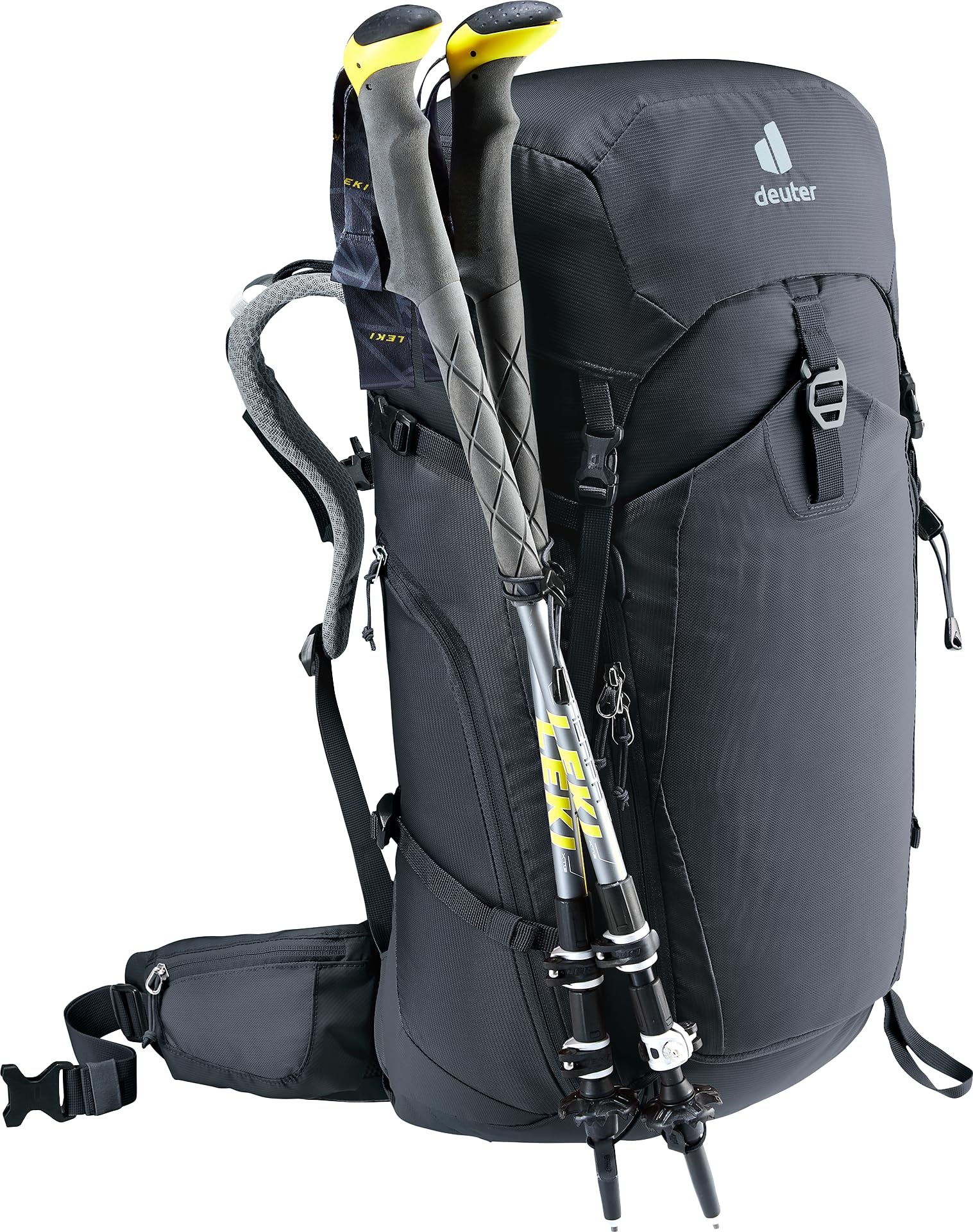 Deuter Trail Pro 34L SL ice axe attachment secures trekking gear.