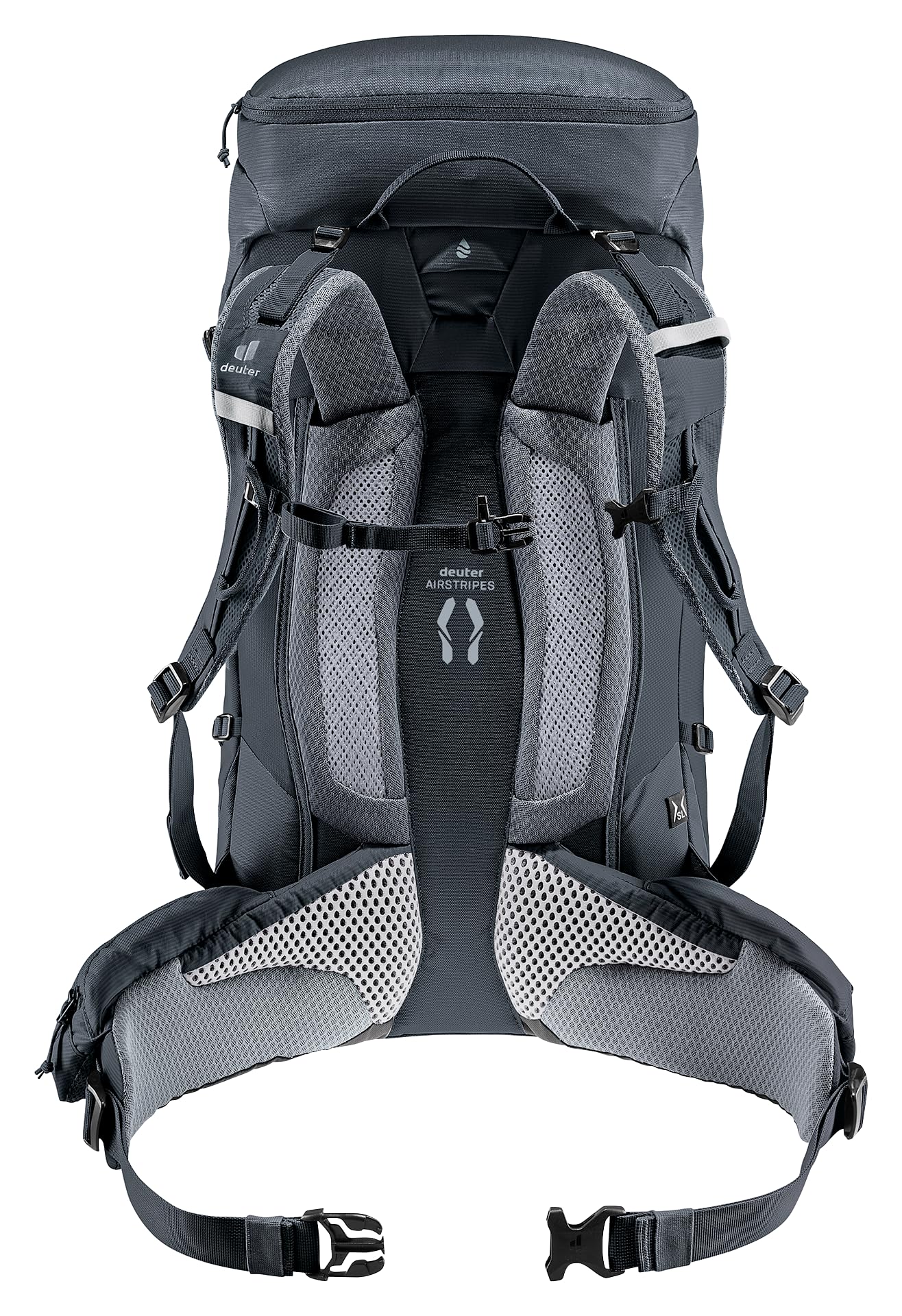 Deuter Trail Pro 34L SL lid compartment keeps essentials within quick reach.
