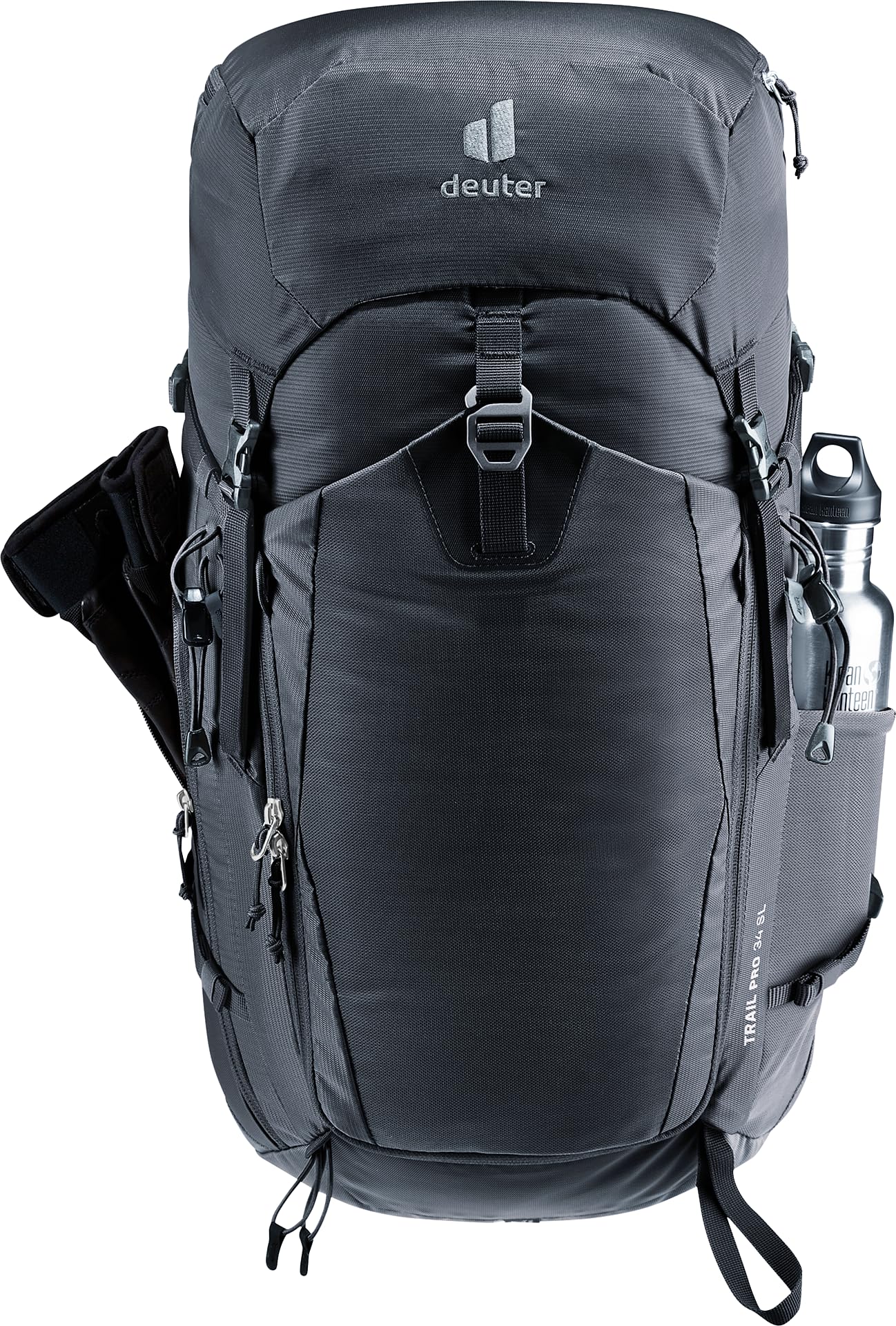 Deuter Trail Pro 34L SL zippered side pocket for easy-access gear.