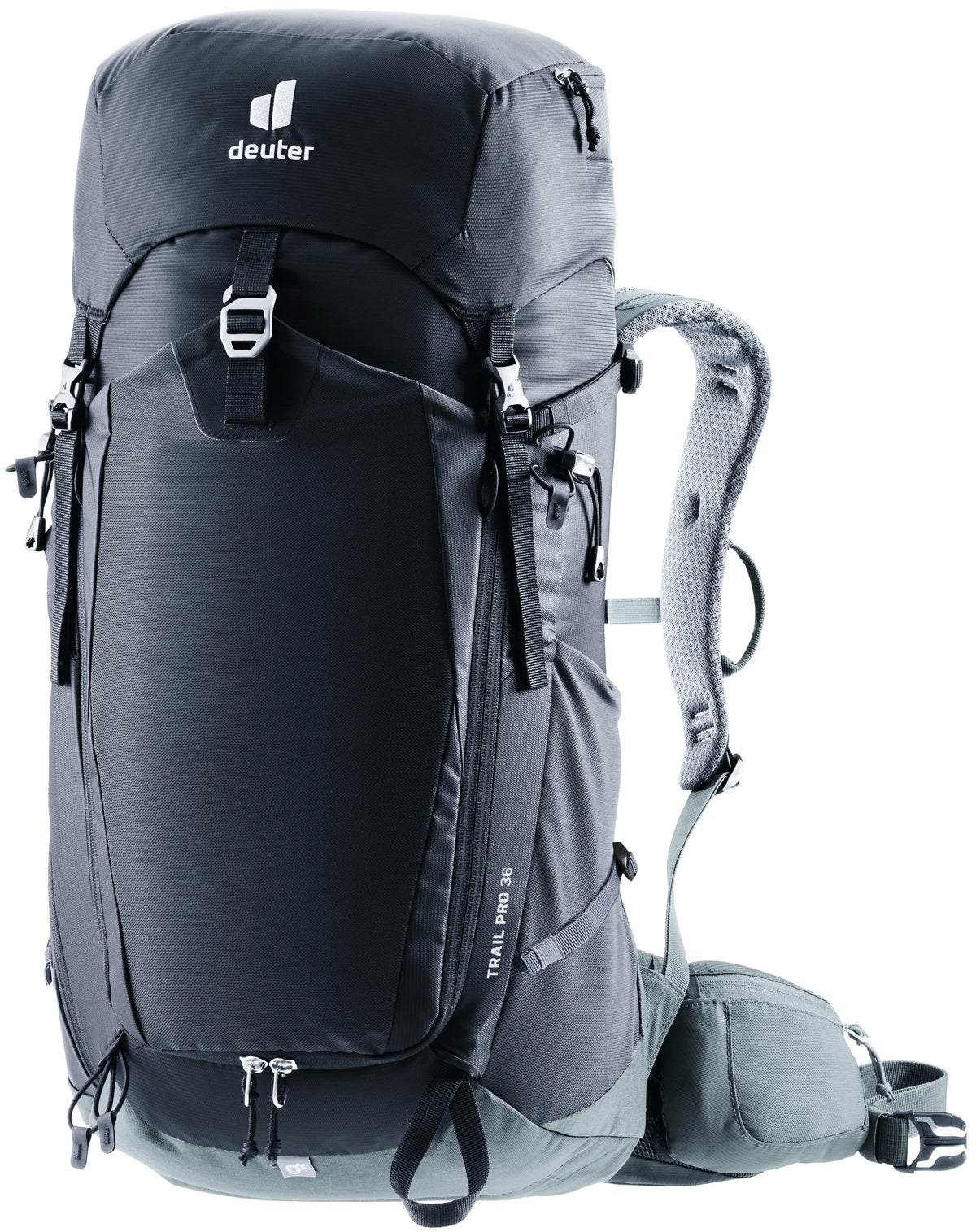 Deuter Trail Pro 36 front view with ventilated back system for cooling comfort