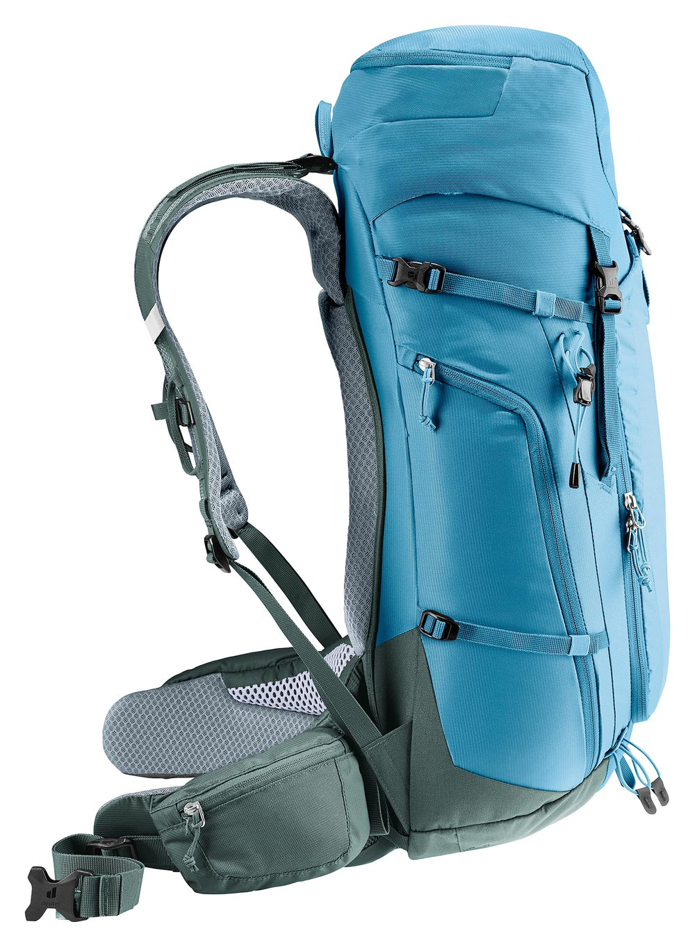 Deuter Trail Pro 36 front zip access enables quick gear retrieval