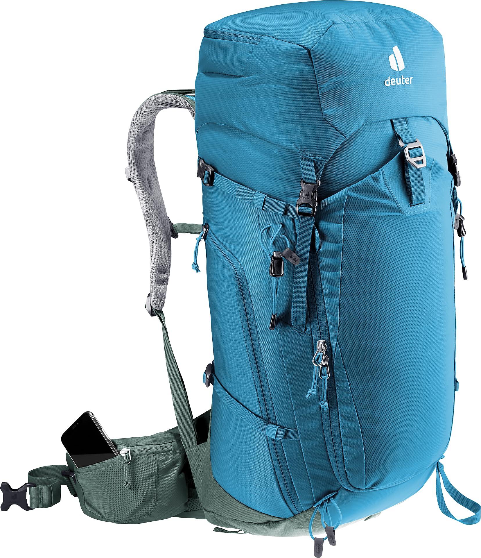 Deuter Trail Pro 36 ice axe attachment adds trekking versatility
