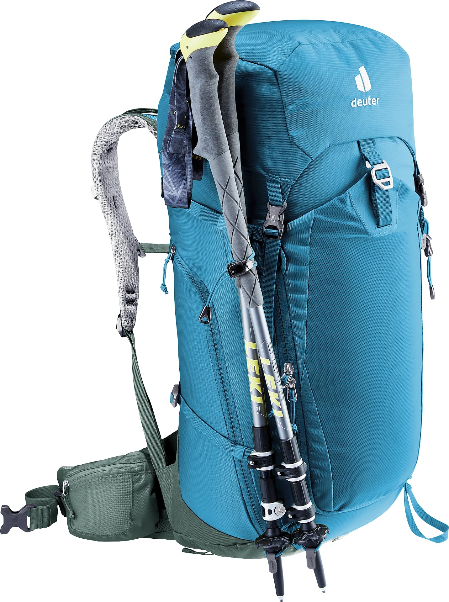 Deuter Trail Pro 36 trekking pole attachment enables quick setup