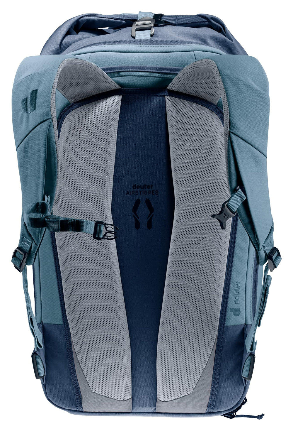 Deuter Utilion back system shows breathable Airstripes for all-day comfort.