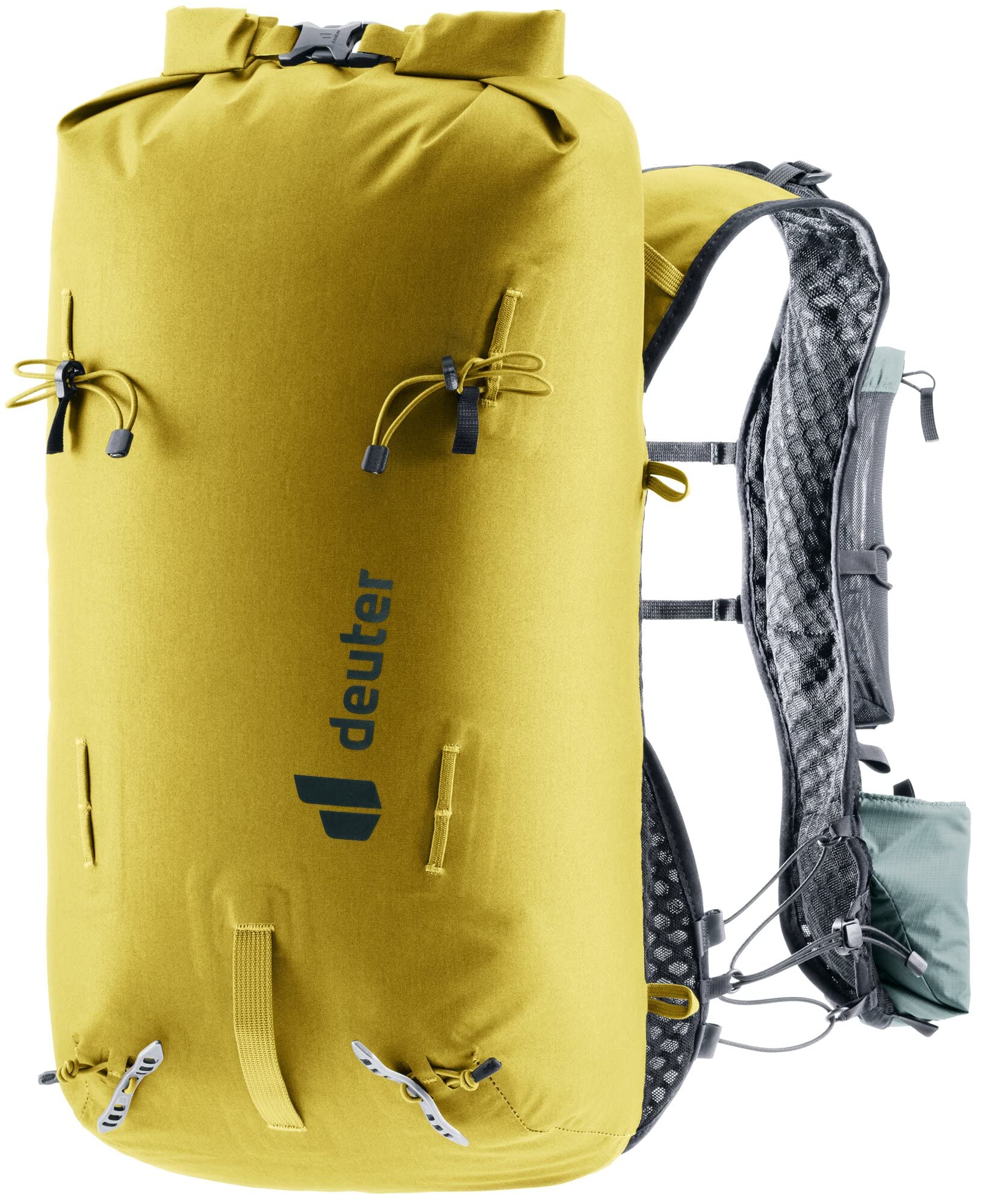 Deuter Vertrail 16L alpine backpack front view highlights lightweight, fast-hiking design.