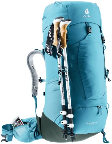 Deuter Aircontact Lite 45-10 ice axe attachment demonstrates gear compatibility