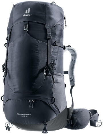 Deuter Women’s Aircontact Lite 45 + 10 SL backpanel closeup with breathable padding for comfort.