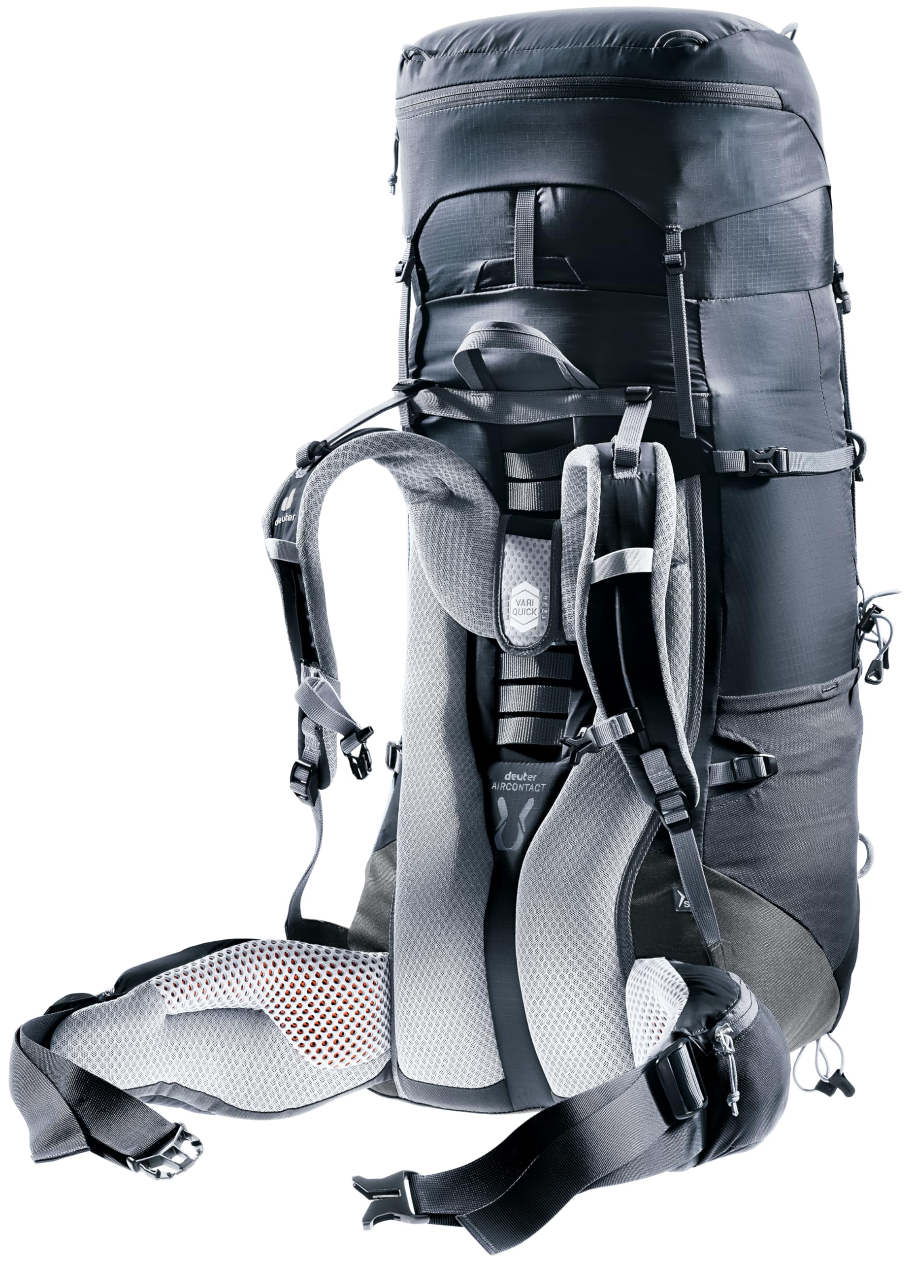 Deuter Women’s Aircontact Lite 45 + 10 SL bottom compartment keeps gear organized.